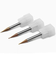 Fraise à queue sphérique en carbure HRC65, micro-diamètre, 2 dents, avec revêtement Nano-bleu, pour outils de fraisage CNC