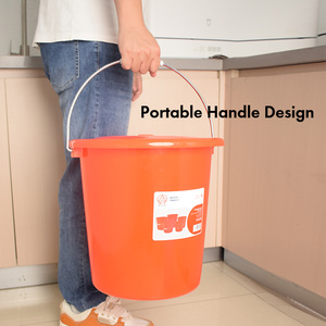 Pearl River Red Eco-friendly <b>Plastic</b> <b>Food</b> <b>Container</b> 15L Round with Handles Europe Design Multifunction Storage - Product Image 4