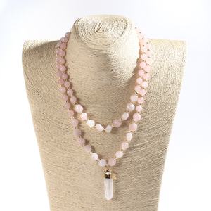 สร้อยคอแฟชั่นหินธรรมชาติสีน้ำเงินเขียวลายเส้นขนาด 8 มม. ประดับด้วยลูกปัดเฮมาไทต์ พร้อมจี้หินดรูซี่แบบยาวสำหรับผู้หญิง สร้อยคอแบบโชคเกอร์ 2 ชั้น - Product Image 3