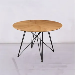 受欢迎的工厂便宜独特的小圆形，木质中密度纤维板顶部餐桌咖啡厅厨房用餐