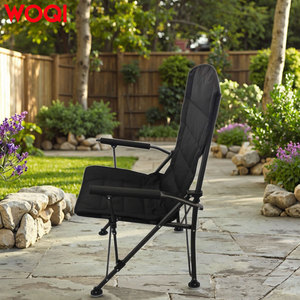 WOQI chaise de pêche en fer pliable moderne porte-gobelet stockage d'appâts accoudoirs rembourrés base étanche meubles d'extérieur pour jetée - Product Image 5
