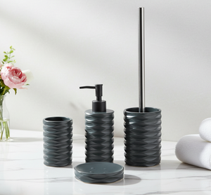 Juego <span class=keywords><strong>de</strong></span> Accesorios <span class=keywords><strong>de</strong></span> Baño <span class=keywords><strong>de</strong></span> Resina Ecológica Clásico <span class=keywords><strong>de</strong></span> 4 Piezas, Personalizado al por Mayor, Jabonera, Dispensador <span class=keywords><strong>de</strong></span> Jabón, Escobilla para Inodoro - Product Image 6