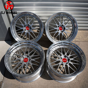 Jantes de voiture en alliage d'aluminium forgé à deux pièces SJ, argent poli, multi-rayons, <span class=keywords><strong>18</strong></span>-22 <span class=keywords><strong>pouces</strong></span>, 5x112 5x120 5x114.3 PCD - Product Image 1