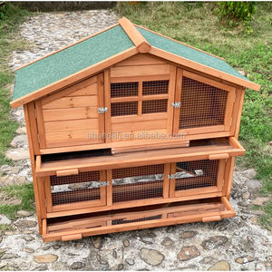 SHUNDA SDR038 Maison pour animaux de compagnie en bois écologique de grande taille, enclos pour lapins d'extérieur, design imprimé - Meubles pour animaux de compagnie pour la cour - Product Image 4
