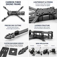 Produsen Rangka UAV Pasokan Massal 3K Twill CNC Machined dengan Pelat Serat Karbon Rangka UAV Ringan Kekuatan Tinggi yang Kokoh