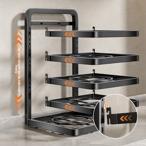 Estante Metálico Multiusos para Preparación de Verduras en la Cocina, Estante para Platos y Tazones, Estante de Almacenamiento de Platos para Montar en la Pared - Product Image 3