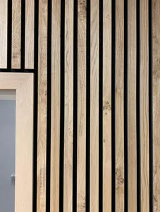 Grooved Slat Wooden Timber MDF Core Sound-Absorbing Acoustic Wall Panel