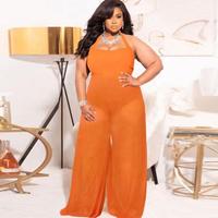 Nouvelle combinaison ample et sexy transparente à jambes larges pour femme grande taille – Collection été