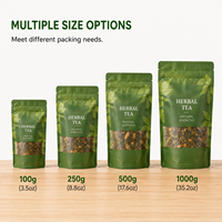 Sachet Doypack Personnalisé Imprimé pour Thé en Vrac et Thé aux Fleurs avec Fermeture Zip Refermable et Protection de l'Arôme