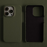 Étui de luxe personnalisable pour 16 Pro Max, série Elite, en cuir pleine fleur véritable, magnétique, anti-traces de doigts