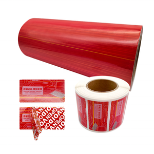Étiquette de sécurité rouge métallisée brossée de qualité supérieure, autocollant VOID pour emballages haut de gamme - Product Image 1