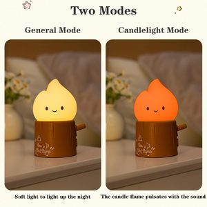 Bonita lámpara de velas sin llama, lámparas LED regulables para guardería, lámpara de noche con temporizador recargable USB para niños adultos, dormitorio, exterior, regalo - Product Image 3