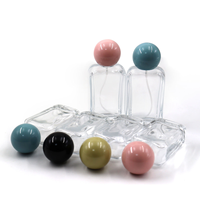 Flacons vides transparents 30ml 50ml, flacons de parfum haut de gamme, vaporisateur de parfum avec bouchons à bille colorés