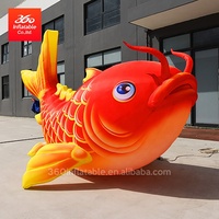 Modèle d'animal de dessin animé gonflable publicitaire personnalisé, mascotte de poisson rouge carpe pour décorations gonflables