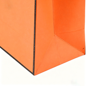 Bolsas de Regalo de Papel de Lujo Color Naranja con Logotipo Personalizado y Asa de Listón - Product Image 3