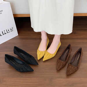 Bout pointu plissé minimaliste Slingback en cuir verni été talons hauts femmes nouveau 2025 Style à la mode élégant coupe basse - Product Image 1