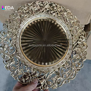 LEDA Modern Silver Color Charger <b>Plates</b> 13 Inch <b>Plastic</b> Acrylic <b>Dinner</b> <b>Plate</b> Chargers - Product Image 2