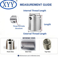 Thread Repair Self - Tapping Threaded Insert 307 Yellow Zinc Plated Carbon Steel Fastener for Light Alloy Assembly Application