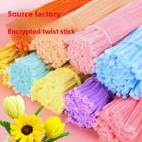 Kit de loisirs créatifs transfrontalier pour bouquets DIY, avec tiges en chenille colorées, fleurs artisanales style macaron, jouet en forme de fleur, barre torsadée de 30 cm