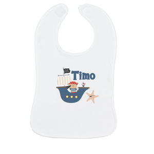 Bavaglino per neonati stampato con nome - Pirata - Product Image 1