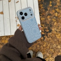 Coque de téléphone antichoc simple à motif rose en relief pour iPhone 17 Pro Max, compatible Apple iPhone 16, 15, 14 (style japonais et coréen)