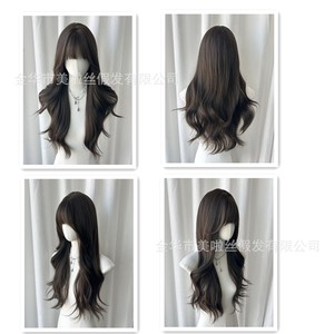 Parrucca da <span class=keywords><strong>donna</strong></span> best-seller transfrontaliera con capelli a onda profonda, realizzata a macchina con filo resistente alle alte temperature, parrucca completa realistica - Product Image 6