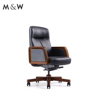 Fauteuil de bureau haut de gamme M&W Boss, luxueux, moderne, en cuir PU, ergonomique, inclinable et pivotant