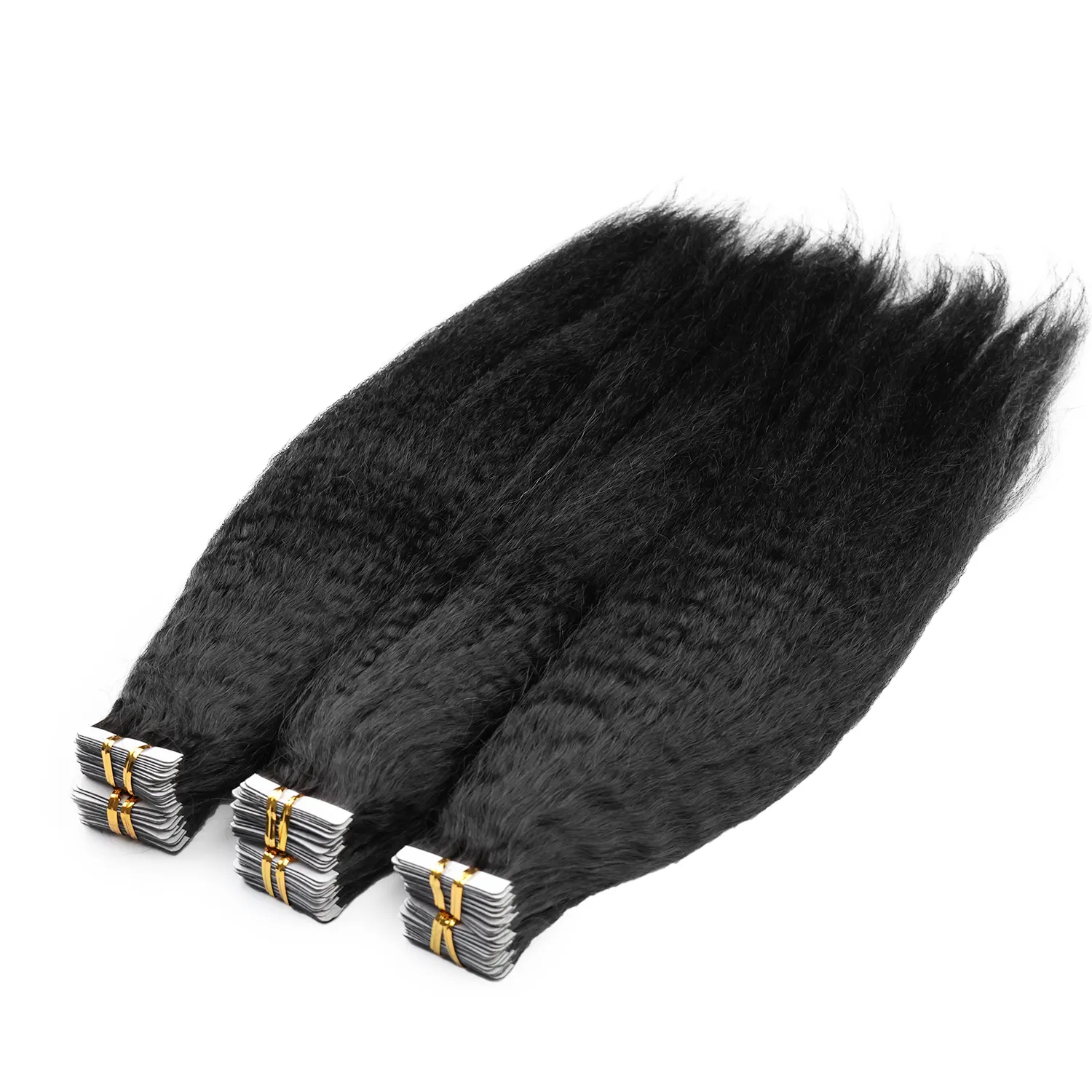 सैलून गुणवत्ता कुंवारी बाल प्राकृतिक रंग गांठदार सीधे में अदृश्य टेप बाल एक्सटेंशन 100% मानव बाल