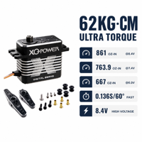 Servo para Gimbal de Dron 60KG XQ POWER XQ-8060D Motor sin Núcleo Programable IP67 Impermeable Carcasa de Aluminio CNC para Coche RC Robot 8.4V