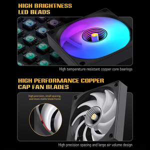 러빙쿨 CPU 쿨러 라디에이터 미러 스크린 온도 센서 디스플레이 및 속도 표시 컴퓨터 PC 케이스 히트싱크 듀얼 ARGB 팬 - Product Image 6