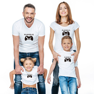 Verão de manga curta filho pai roupas combinando camisas de t para a família - Product Image 4