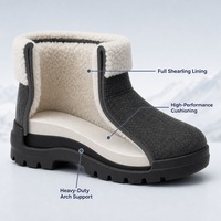 Bottes de neige d'hiver pour femmes, à manchette courte, doublées de peluche, semelle épaisse, bout rond, antidérapantes, chaussures décontractées