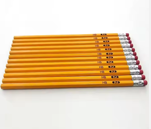 High Quality Custom Hb Red Board Wood Yellow Body Children Pencil With <b>Eraser</b> - Product Image 3