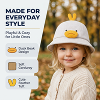 Sombrero de Pescador para Bebés y Niños Pequeños, Diseño de Dibujos Animados en 3D, Patrón Animal, Corduroy, Accesorios de Moda Infantiles