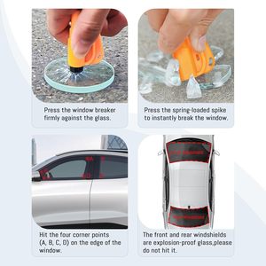 Xe thoát khỏi công cụ 3 trong 1 Glass Breaker seatbelt Cutter Survival còi khẩn cấp Keychain xe cửa sổ ngắt Keychain - Product Image 4
