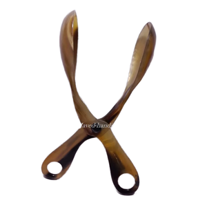 Tijeras de ensalada de cuerno elegantes hechas a mano Experiencia gastronómica única con pinzas de buffet de técnica pulida con estilo artesanal - Product Image 1