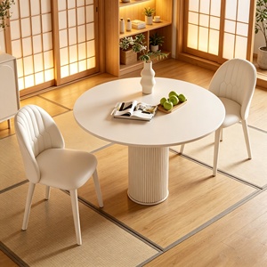 <span class=keywords><strong>Set</strong></span> <span class=keywords><strong>Tavolo</strong></span> <span class=keywords><strong>e</strong></span> <span class=keywords><strong>Sedie</strong></span> Moderno in Stile Cremoso con Colonna Romana in Pietra per Hotel, Appartamenti, Case <span class=keywords><strong>e</strong></span> Ristoranti - Product Image 2