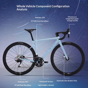 Bicicleta de <span class=keywords><strong>Carretera</strong></span> <span class=keywords><strong>SAVA</strong></span> Ultraligera de 24 Velocidades, de Fibra de Carbono Starship, con Frenos de Disco Hidráulicos de Competición, Bicicleta de Carreras para Adultos - Product Image 2