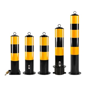 Barrières de sécurité amovibles en acier pour trottoirs extérieurs, poteaux de sécurité portables pour la rue et les allées - Product Image 1
