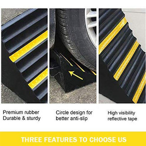 Nuevo diseño de servicio pesado negro de goma del coche cuñas de ruedas para camiones aparcamiento - Product Image 6