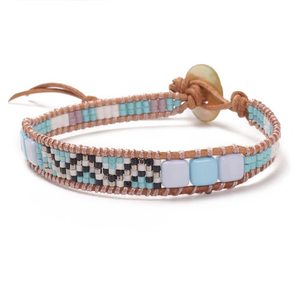 Adorable Color de rosa hecho a mano de punto Natural de abalorios Miyuki pulsera de la joyería para chicas Miyuki Delica perlas pulsera - Product Image 2