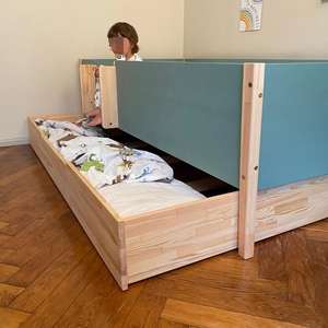 Cama para niños pequeños Montessori con listones, cama de plataforma de madera y cama de suelo, diseño elegante para niños más pequeños - Product Image 5