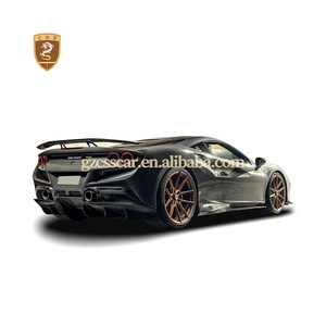 Kit de carrosserie en Fiber de carbone sec de Style Novi pour Ferrari F8 avant enveloppement Angle capot évent jupes latérales garde-boue aileron arrière pièces en carbone - Product Image 2