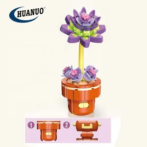 Plastic Educational mini bouquet flowers building blocks ,Flower building blocks for kids