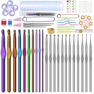 100pcs DIY Aluminum <strong>Crochet</strong> <strong>Kit</strong> With Yarn Knitting Needles Sewing <strong>Kit</strong> Tools <strong>Crochet</strong> Hook Set - Product Image 2