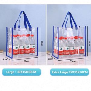 Bolsa de Mano Transparente de PVC Impermeable para Verano, con Cierre de Cremallera y Bolsillo Interior, Logotipo Personalizado Impreso, para Viajes y Playa - Product Image 2