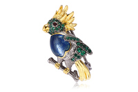 PARFAIT fait à la main fantaisie réaliste oiseau émail petite broche broche/925 broches en argent Sterling