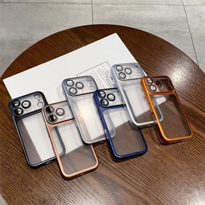 Luxury Plating Silicone Soft Tpu Matte case for <b>iphone</b> 17 <b>Pro</b> <b>Max</b> 16 15 <b>14</b>,for <b>iphone</b> 16 <b>Pro</b> <b>Max</b> <b>Camera</b> Lens <b>Protector</b> case - Product Image 2