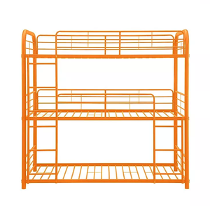 Modern Color Triple Metal <b>Frame</b> Bunk <b>Bed</b> for Bedroom School Hospital Dormitory Hotel Available Furniture Single <b>Queen</b> King <b>Sizes</b> - Product Image 3