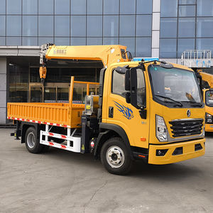 Grue de camion multifonctionnelle de 5 à 12 tonnes avec benne de chargement et crochet de levage pour la pose de poteaux de télécommunications - Configuration standard - Product Image 3